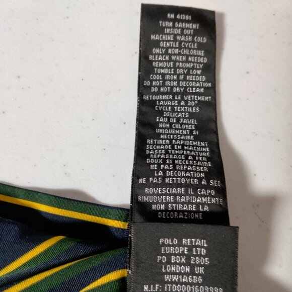 Ralph Lauren RLX Polo Shirt Men XL Golf Course Logo Blue Green Yellow Striped - Picture 9 of 16